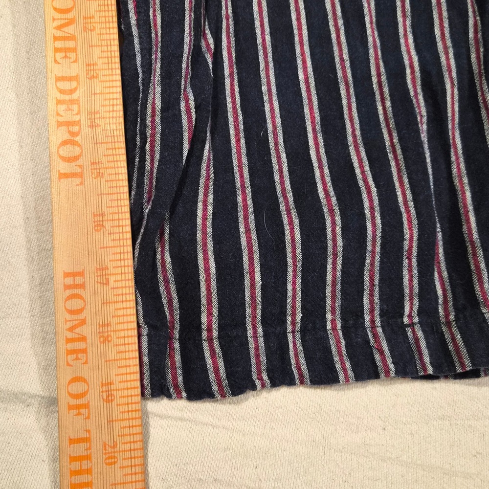 Dex Striped Linen Blend Wide Leg Jumpsuit Blue Red Button Front Medium - Picture 6 of 8